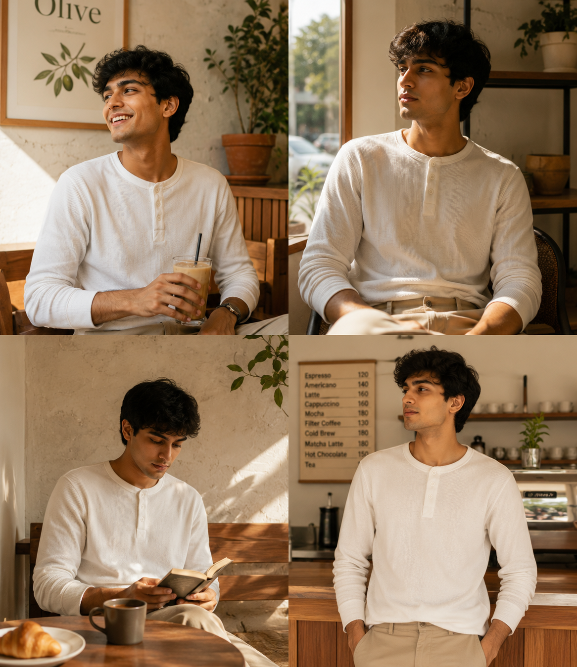 White Henly Waffle Knit