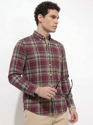 Men's Burgundy Flannel Check