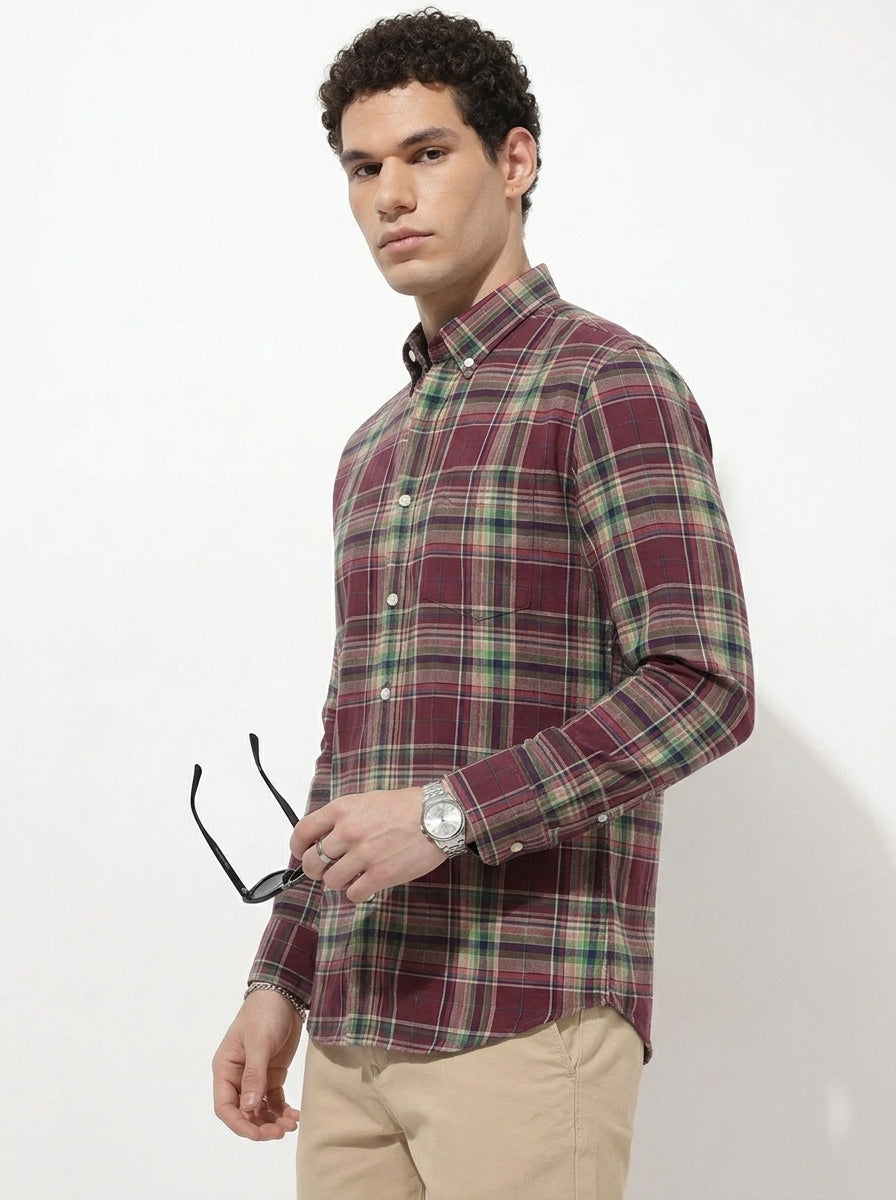 Men's Burgundy Flannel Check