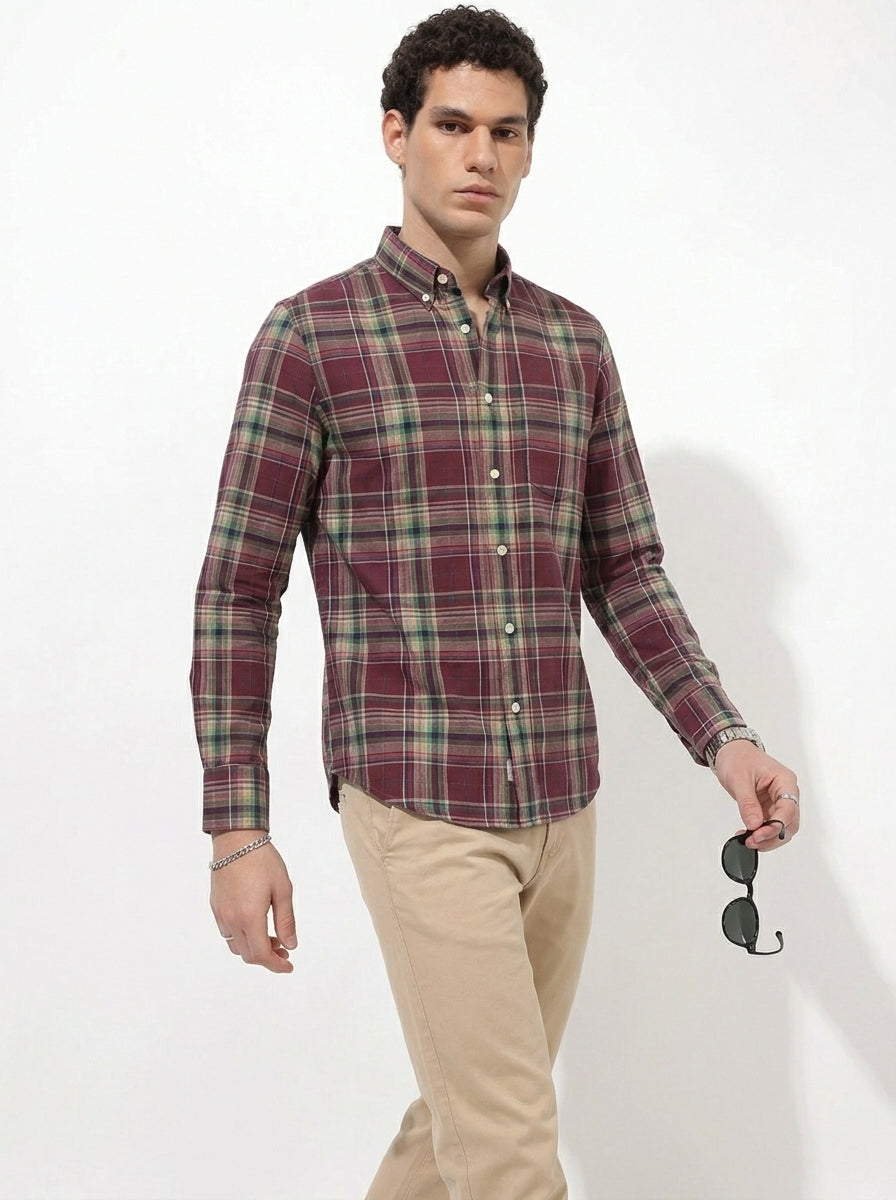 Men's Burgundy Flannel Check