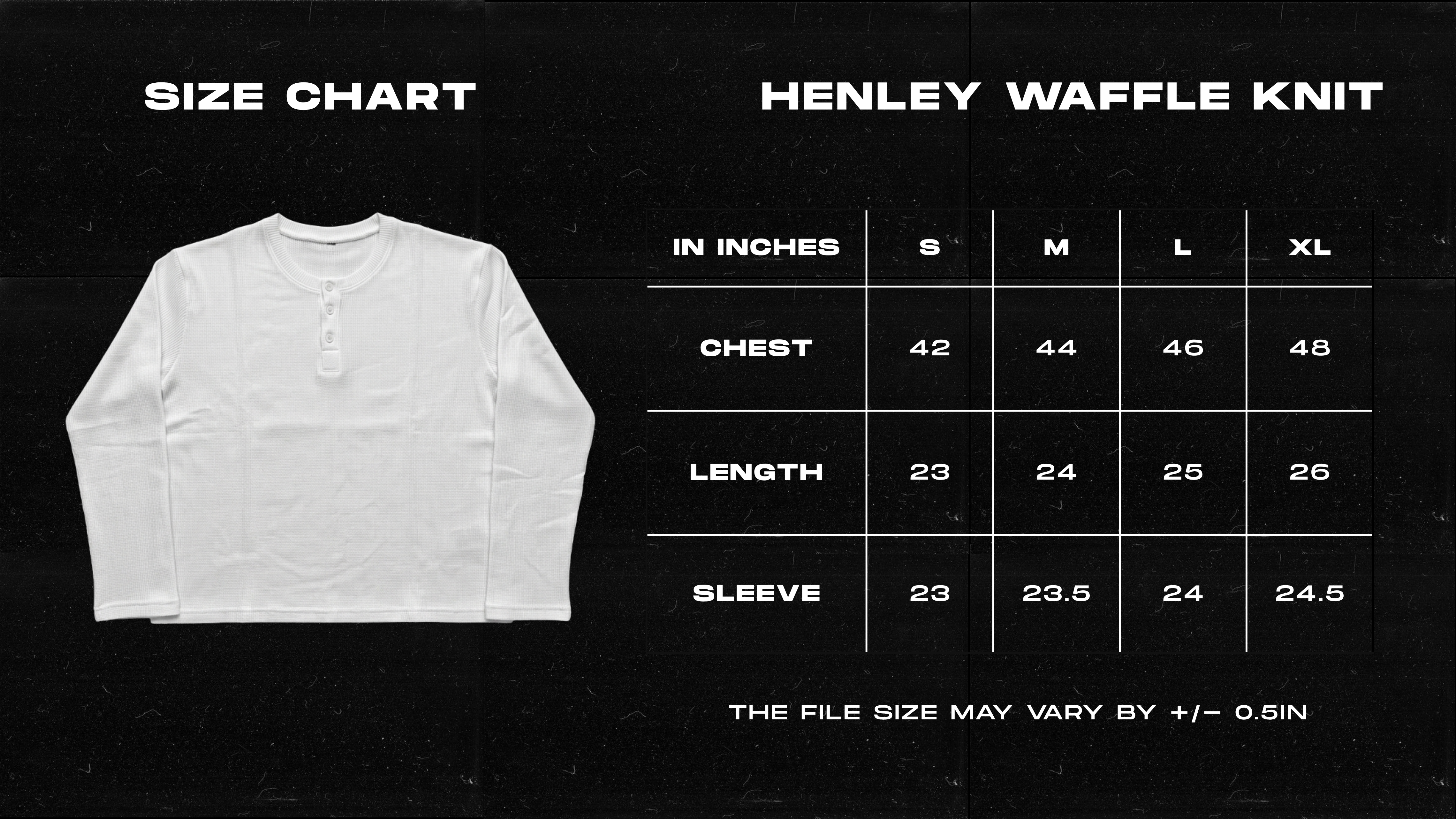 Black Henly Waffle Knit