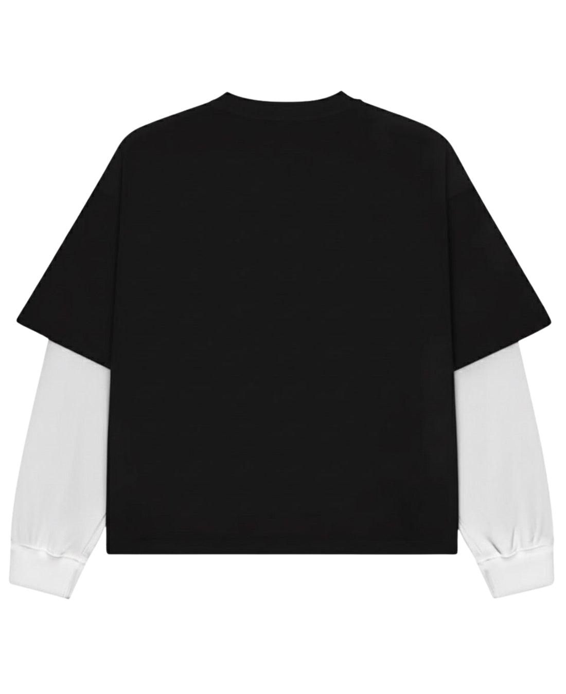 Black With White Sleeve Oversized Tee Front Design